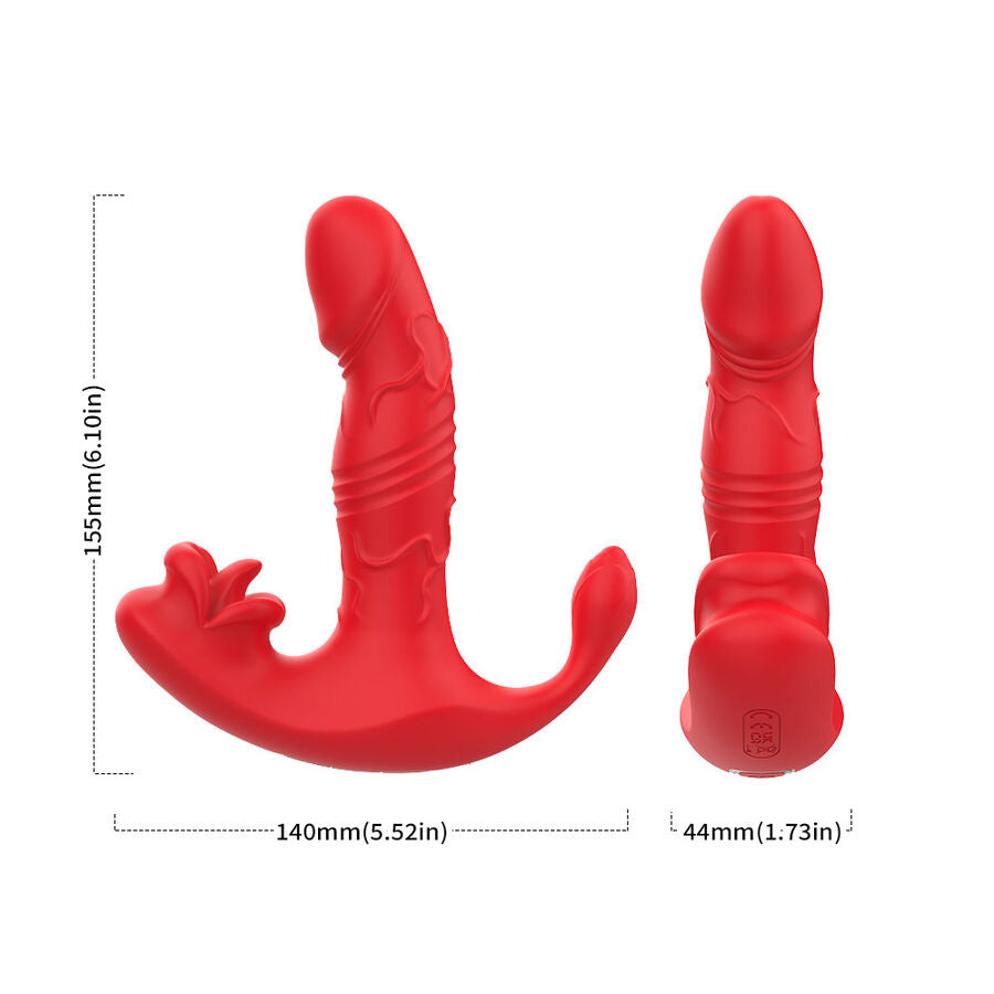 Stimulateur Clitoridien Culotte Armony Double Moteur Rouge - Armony