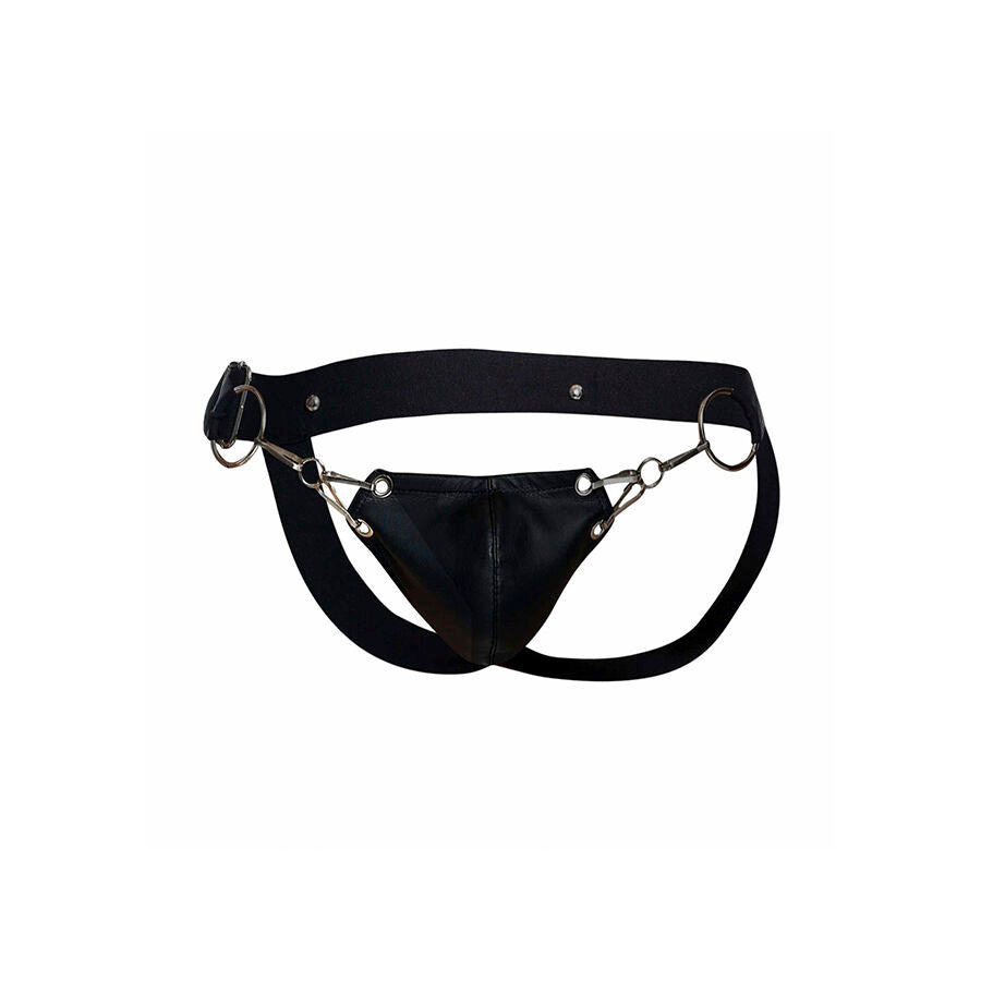 Jockstrap Cuir Snap Dngeon Noir - MaleBasics - MOB