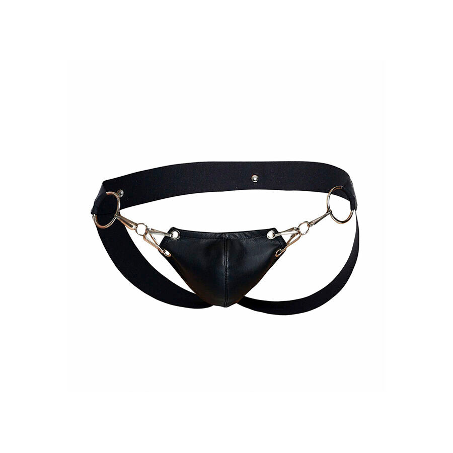 Jockstrap Cuir Snap Dngeon Noir - MaleBasics - MOB