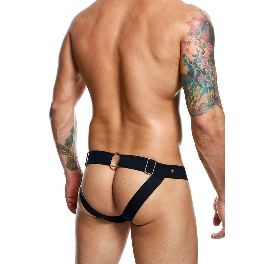 Jockstrap Peekabo Similicuir Noir Taille Unique - Dngeon - MOB