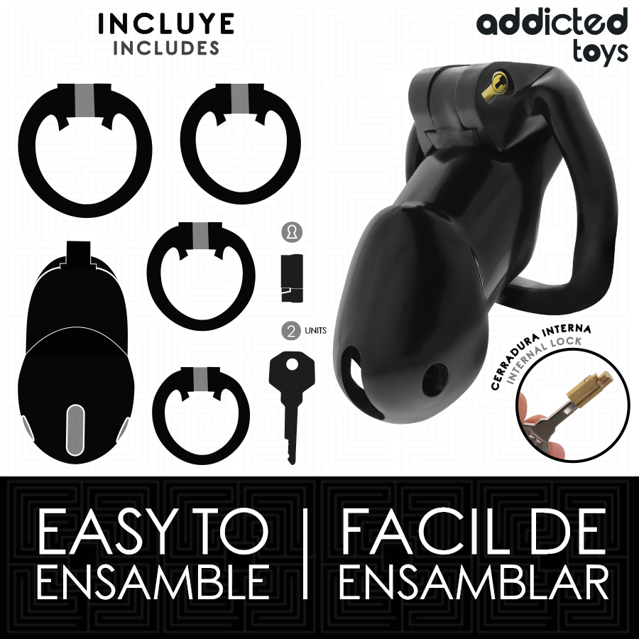 Cage de Chasteté Midnight Cell Taille L - Addicted Toys