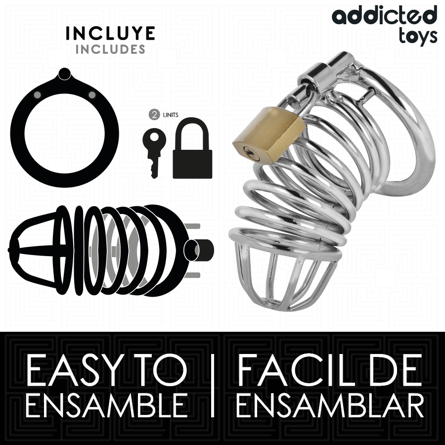 Cage de Chasteté Locked Iron Cell 4cm Taille S - Addicted Toys