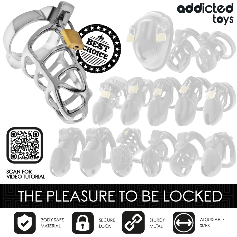 Cage de Chasteté Locked Silver Métal Taille S - Addicted Toys