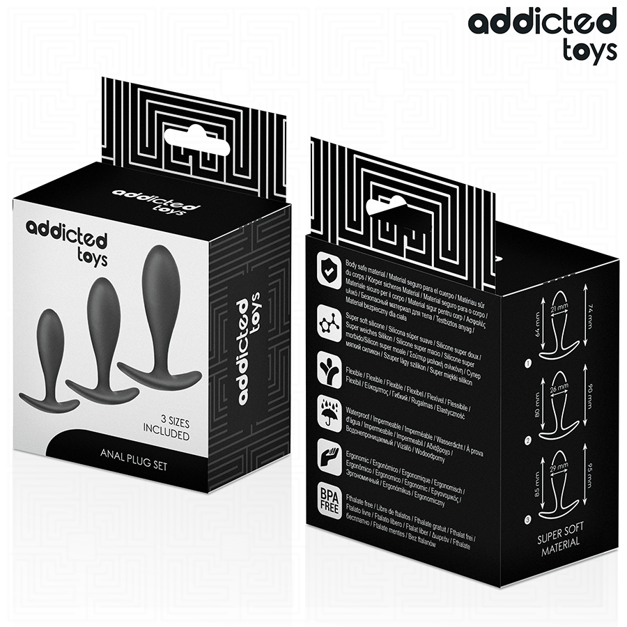 Lot 3 Plugs Anaux Progressifs Modèle 2 - Addicted Toys