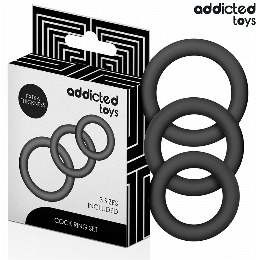 Lot 3 Anneaux Péniens Silicone Modèle 1 - Addicted Toys