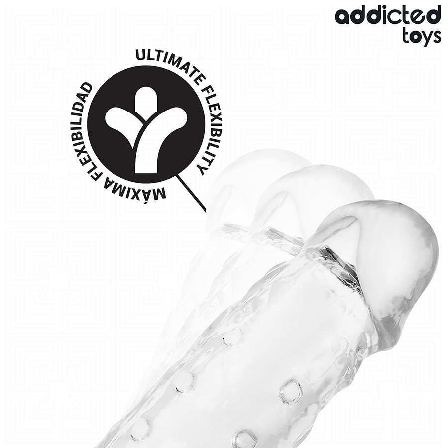 Gaine Extension Pénis Transparente Taille S 23cm - Addicted Toys