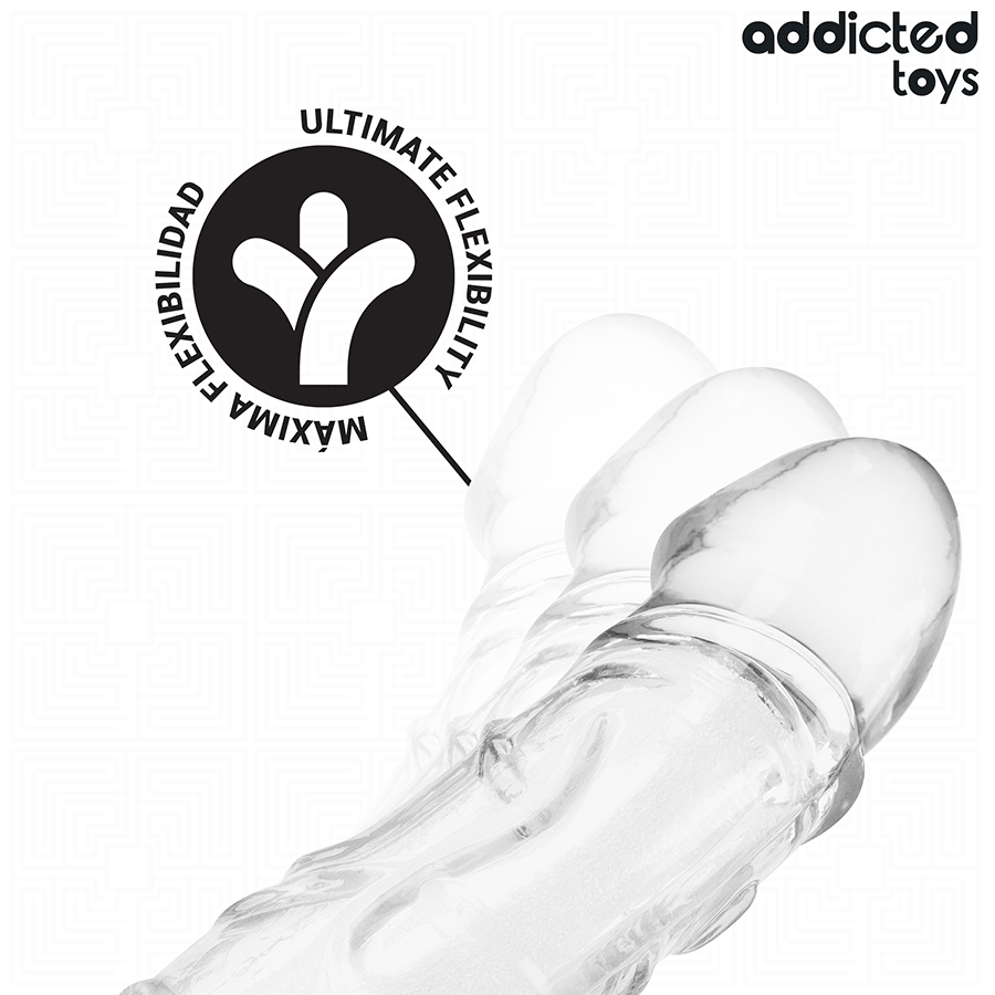 Gaine Penis Extension Transparente 22 cm - Addicted Toys