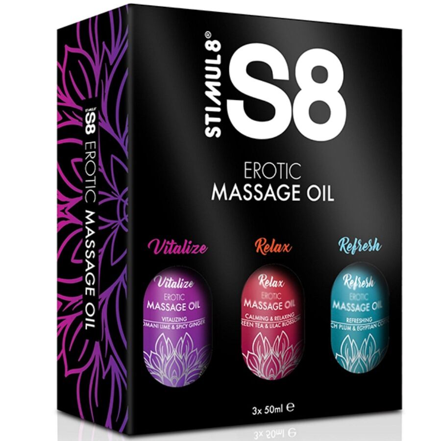 Coffret Huiles Massage S8 Sensuel 3x50ml - Stimul8