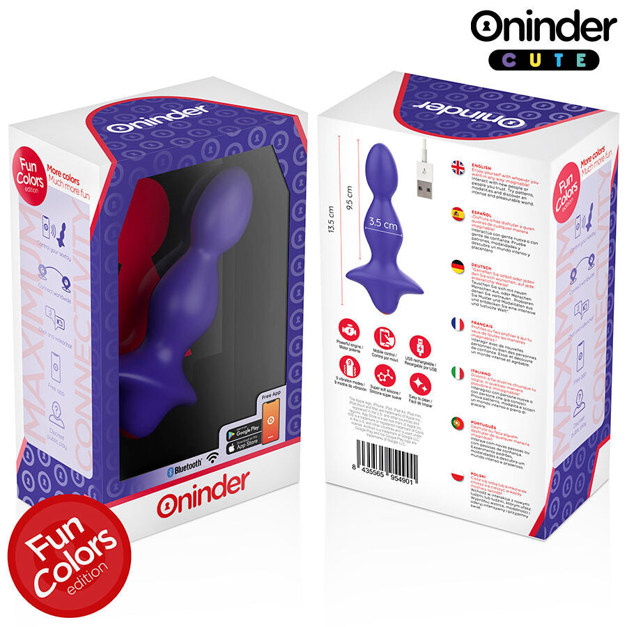 Plug Anal Vibrant Connecté Oninder Cute Violet - Oninder