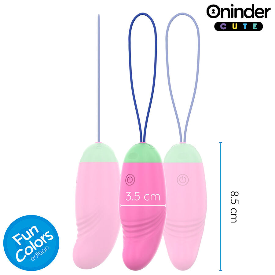 Oninder – Œuf vibrant Connecté et Rotatif en Silicone – Rose