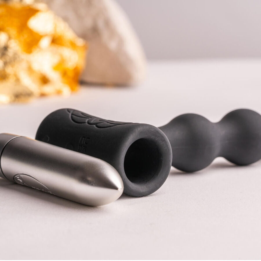 Plug Anal Vibrant Petite Sensations Pearls Noir - Rocks-Off