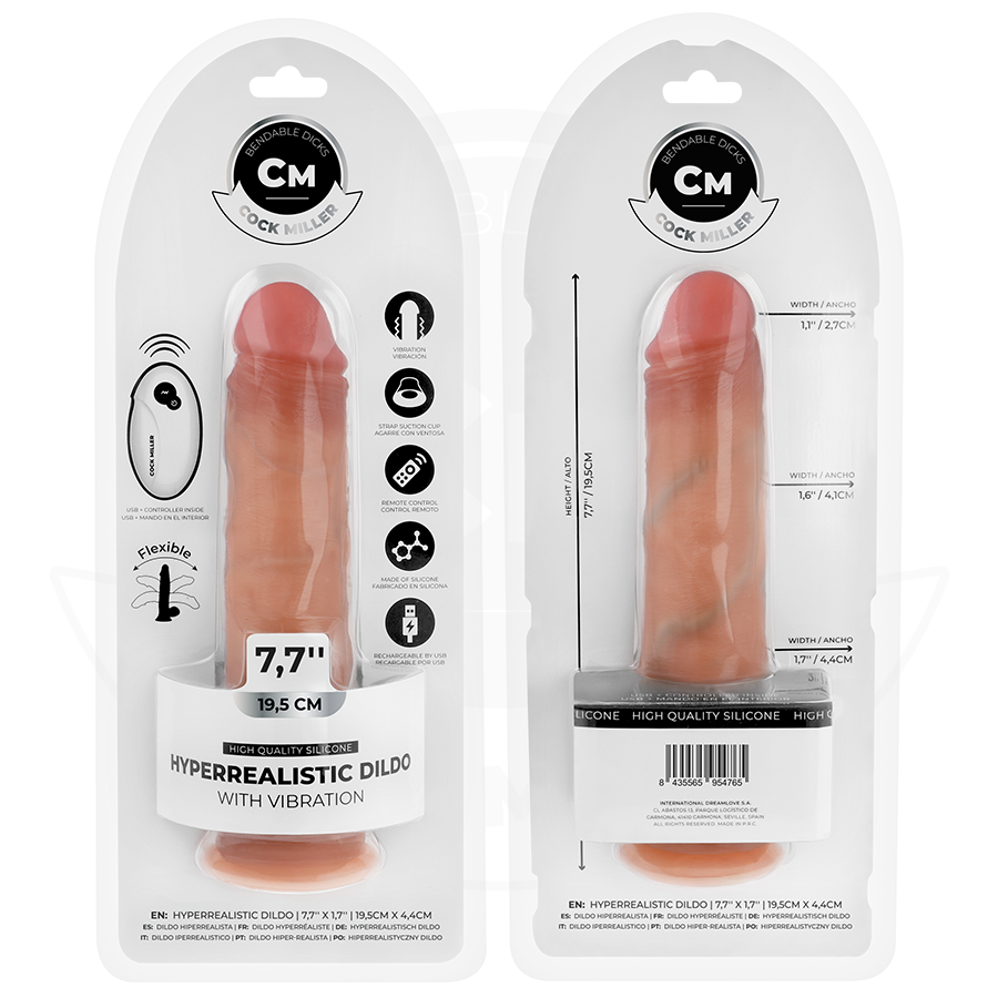 Gode Réaliste Vibrant Cock Miller 19,5cm Télécommandé