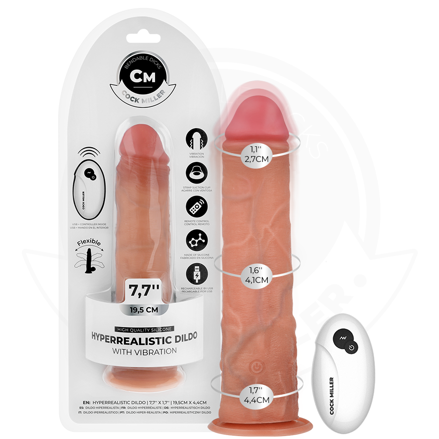 Gode Réaliste Vibrant Cock Miller 19,5cm Télécommandé