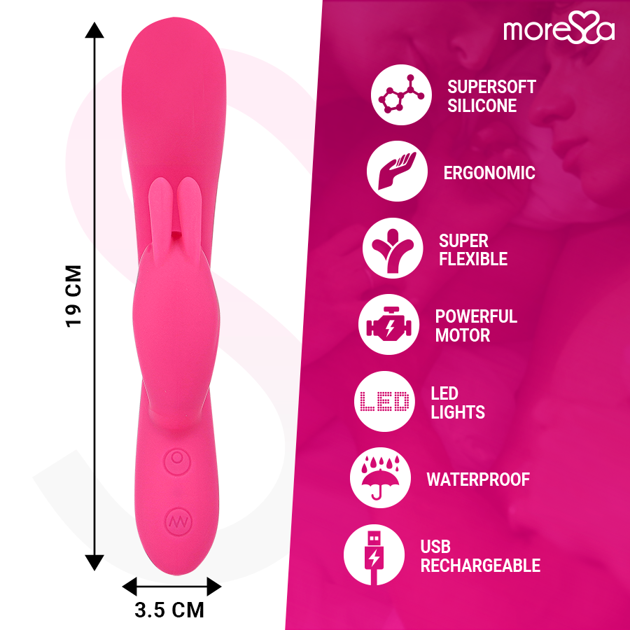 Vibromasseur lapin rechargeable Telmo en silicone - Moressa - MORESSA