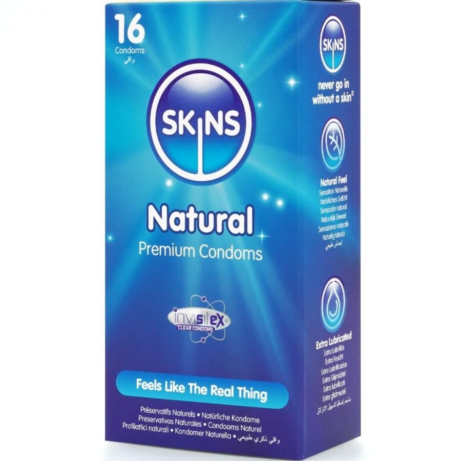 Préservatifs ultra-fins Natural pack de 16 - Skins - SKINS