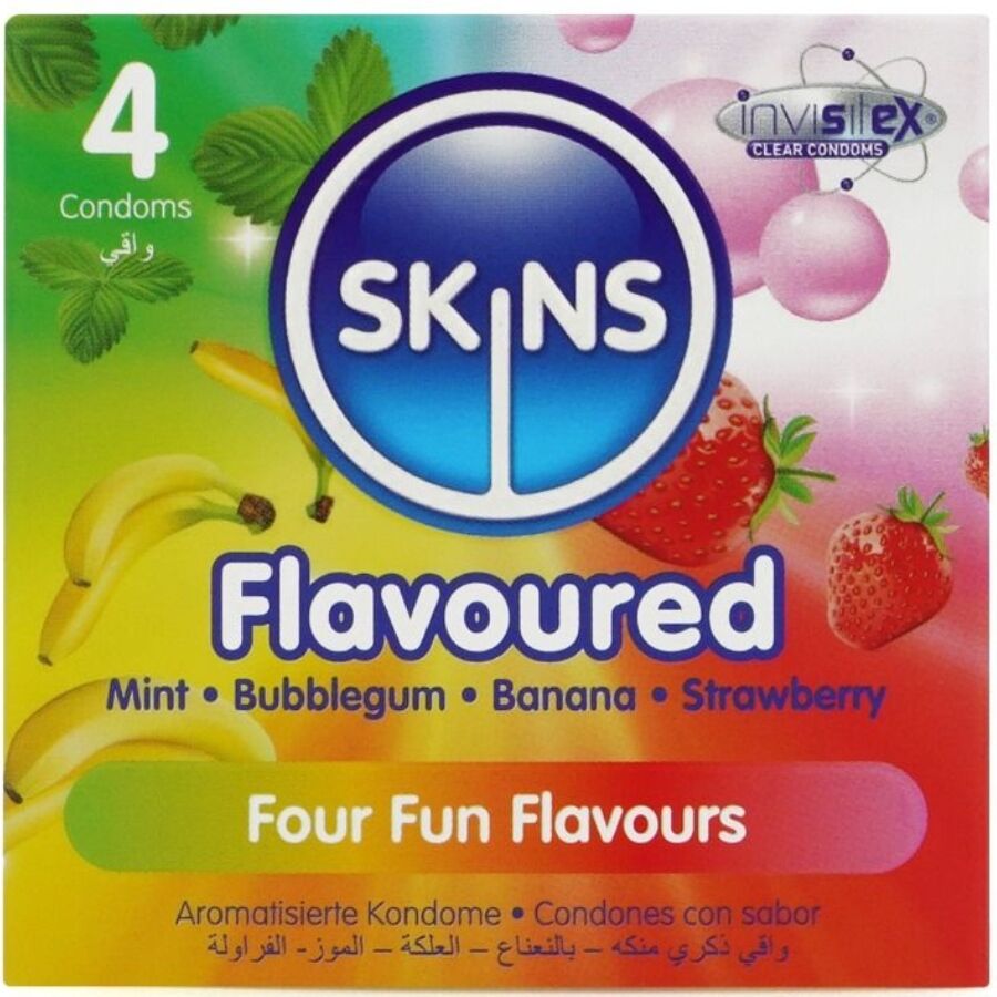 Préservatifs aromatisés Skins Flavored pack 4 saveurs - Skins - SKINS