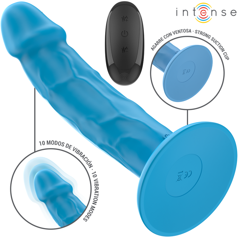 Vibromasseur Réaliste Phoebe 10 Vibrations Bleu - Intense