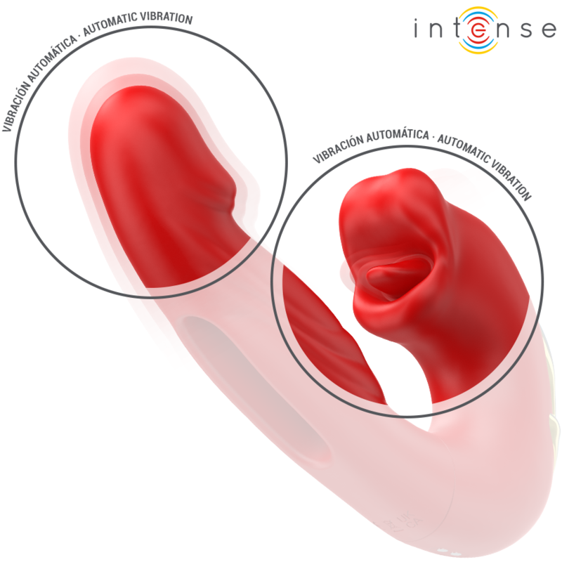 Vibrateur Double Nathy Bouche Stimulante Rouge - Intense