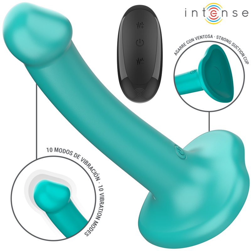 Vibromasseur Katie avec Ventouse 10 Vibrations Bleu - Intense