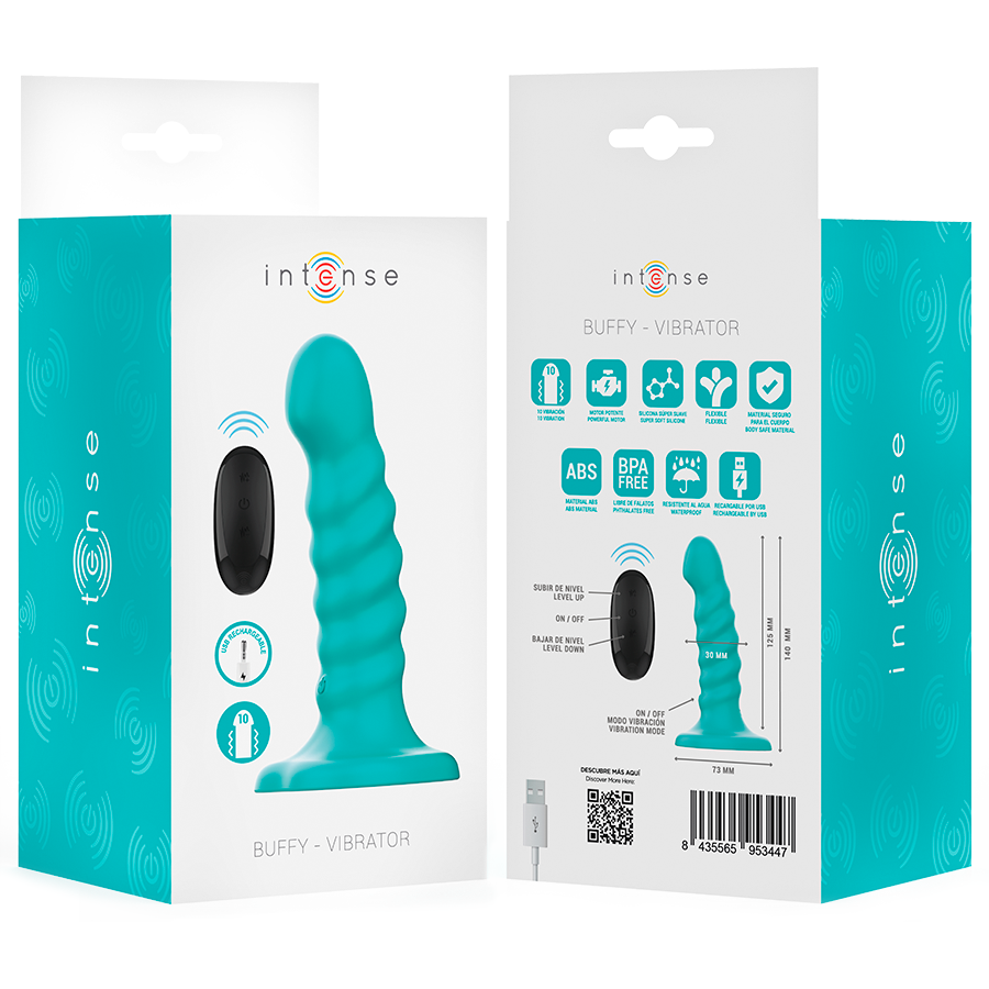 Vibrateur Buffy Design Spirale Bleu Taille S - Intense