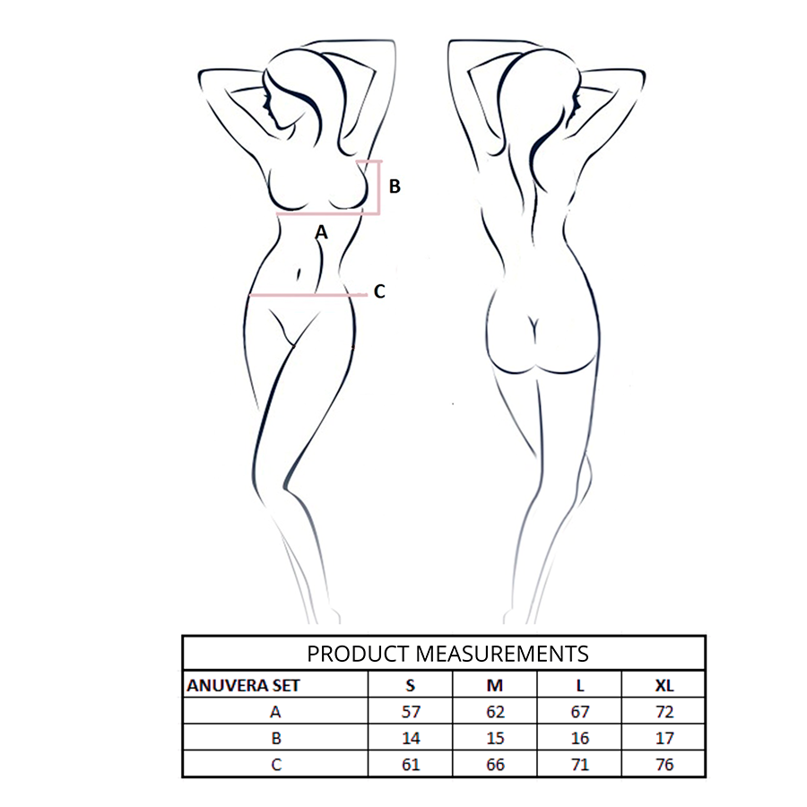 Ensemble Lingerie Soutien-Gorge + String Anuvera Noir L/XL - Passion