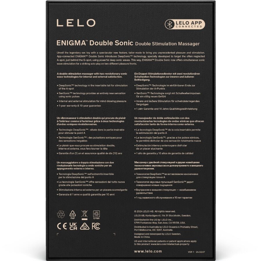 Vibromasseur Enigma Double Sonic Noir - LELO