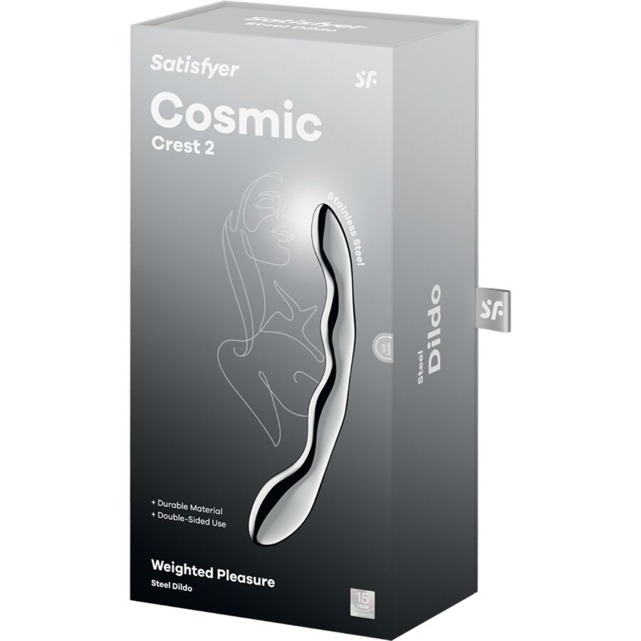 Godemichet Double Cosmic Crest 2 Acier Inoxydable - Satisfyer