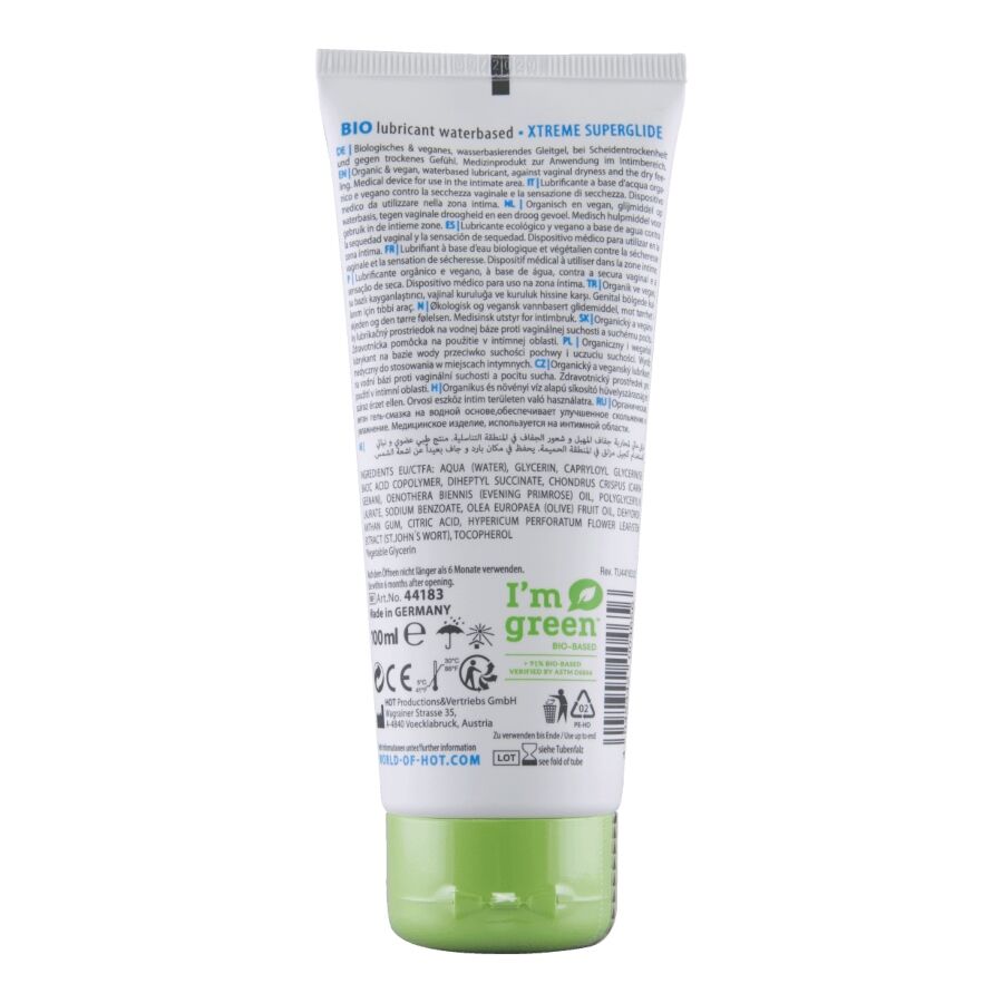 Lubrifiant Bio à Base d'Eau Superglide Xtreme 100ml - HOT