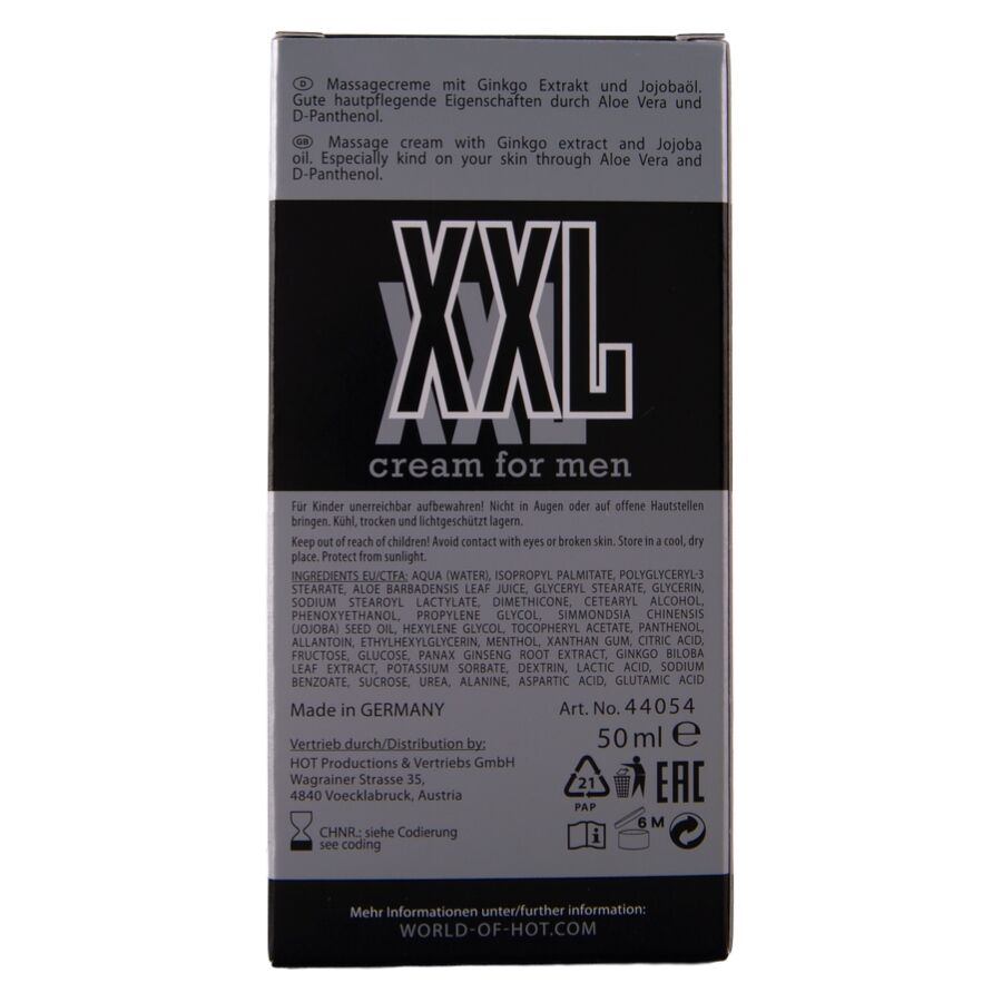 Crème Intime XXL Masculine Hot Enhancement 50ml - Hot