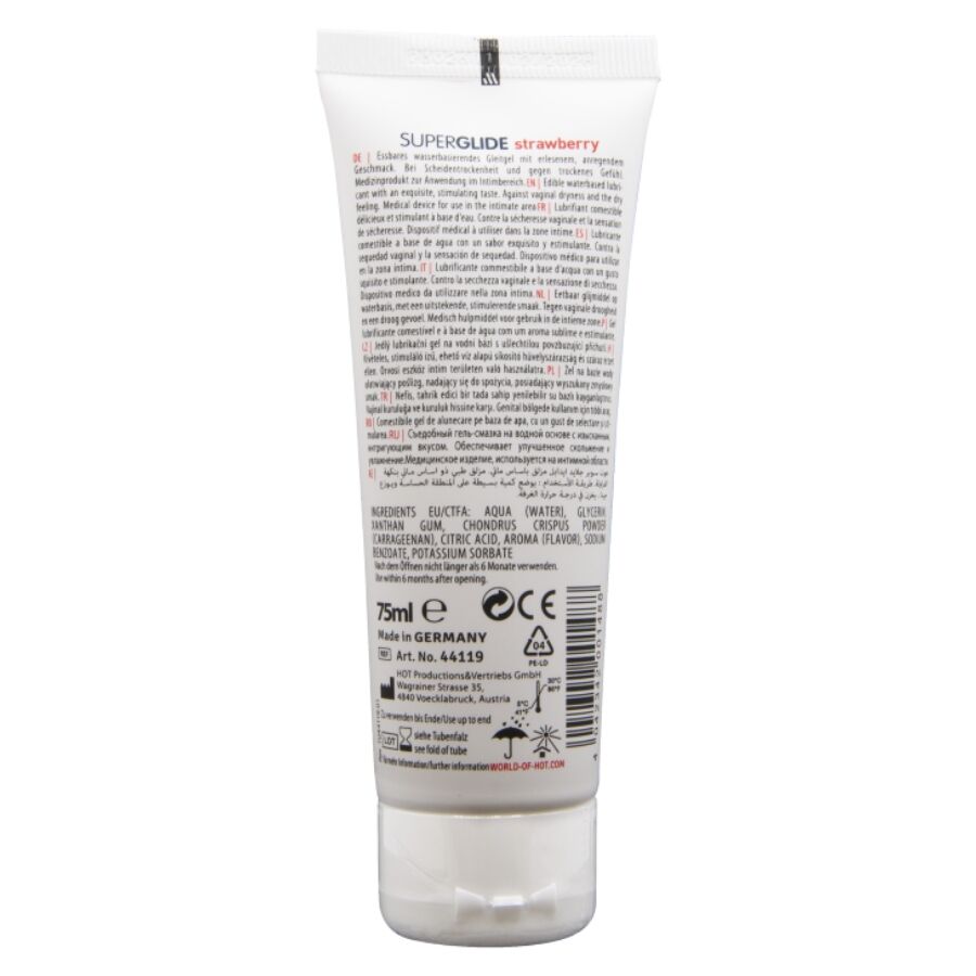 Lubrifiant Comestible SuperGlide Fraise 75ml - HOT