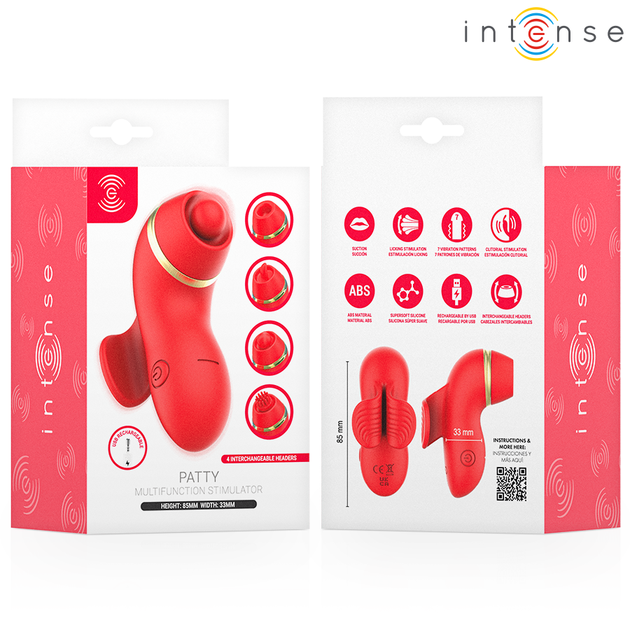 Stimulateur Clitoridien Patty 4 Têtes Interchangeables - Intense