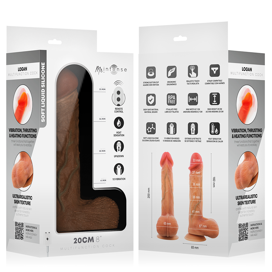 Gode Réaliste Vibrant Chauffant Logan 20 cm - MR INTENSE