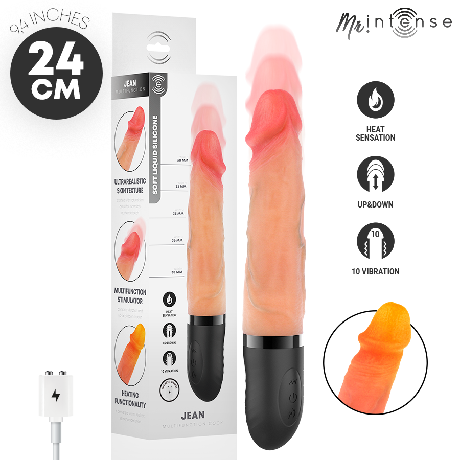 Vibromasseur Réaliste Mr Intense Jean Chauffant 24cm