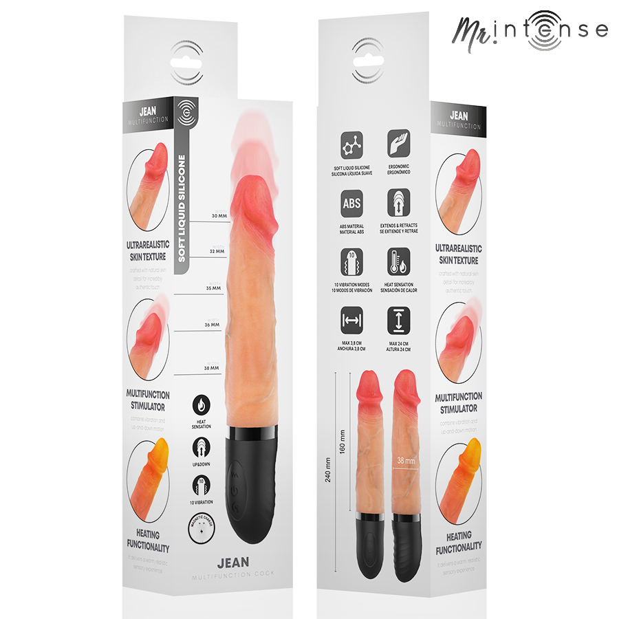 Vibromasseur Réaliste Mr Intense Jean Chauffant 24cm