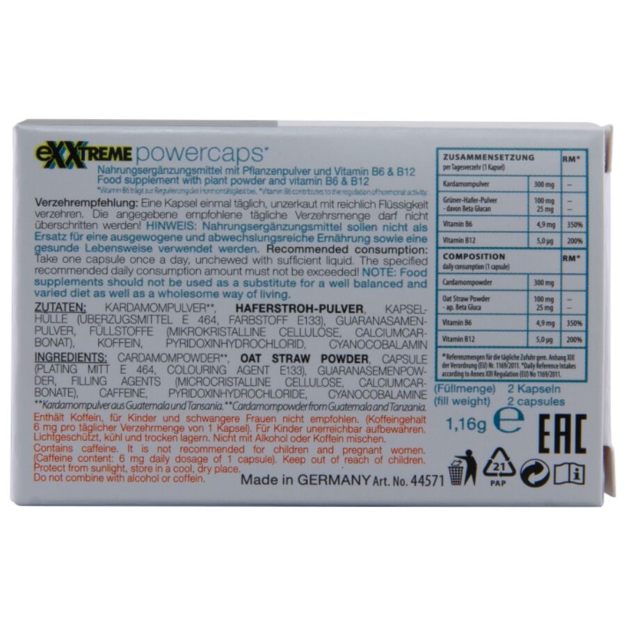 Complément Alimentaire Exxtreme Capsules Puissance Man - HOT