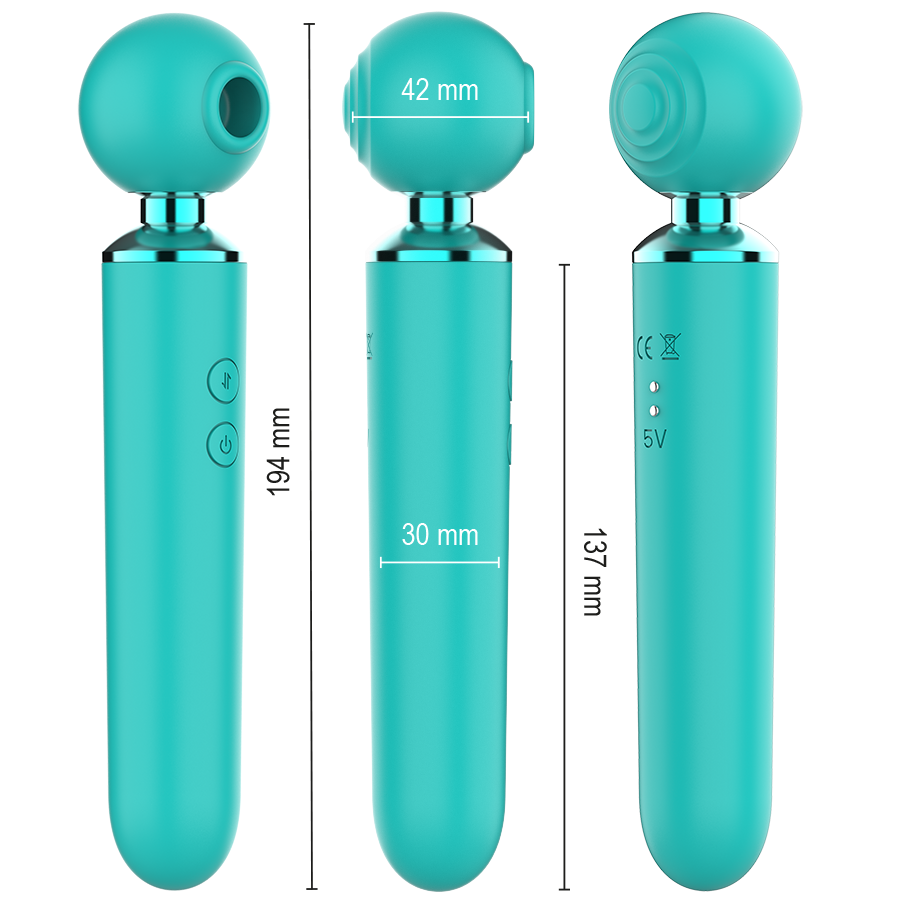 Stimulateur Succion & Vibration Hamby Turquoise - Intense High Tech