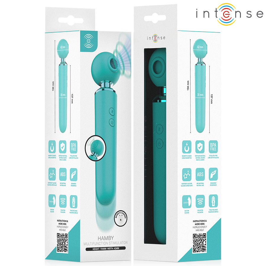 Stimulateur Succion & Vibration Hamby Turquoise - Intense High Tech