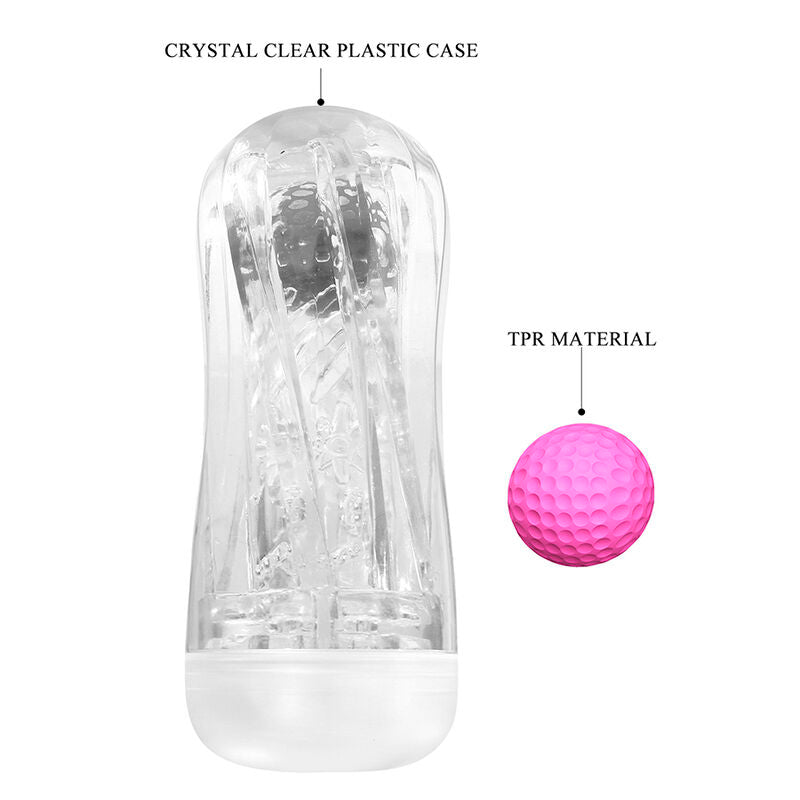 PRETTY LOVE - COUPE DE MASTURBATION TEXTURÉE À 360° TRANSPARENTE