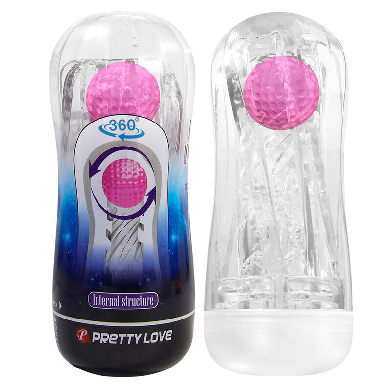 PRETTY LOVE - COUPE DE MASTURBATION TEXTURÉE À 360° TRANSPARENTE