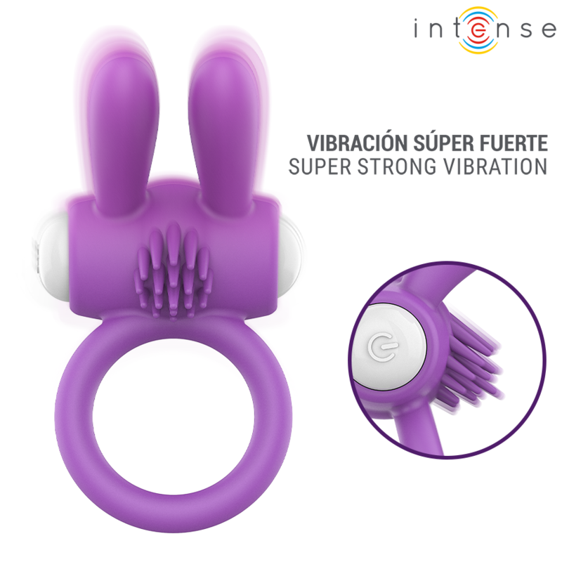 Anneau Pénien Vibrant Hopps Stimulation Clitoriale Violet - Intense For Him