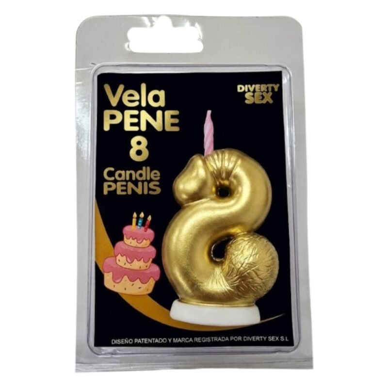 Bougie Pénis Chiffre 0 Or - Diablo Picante