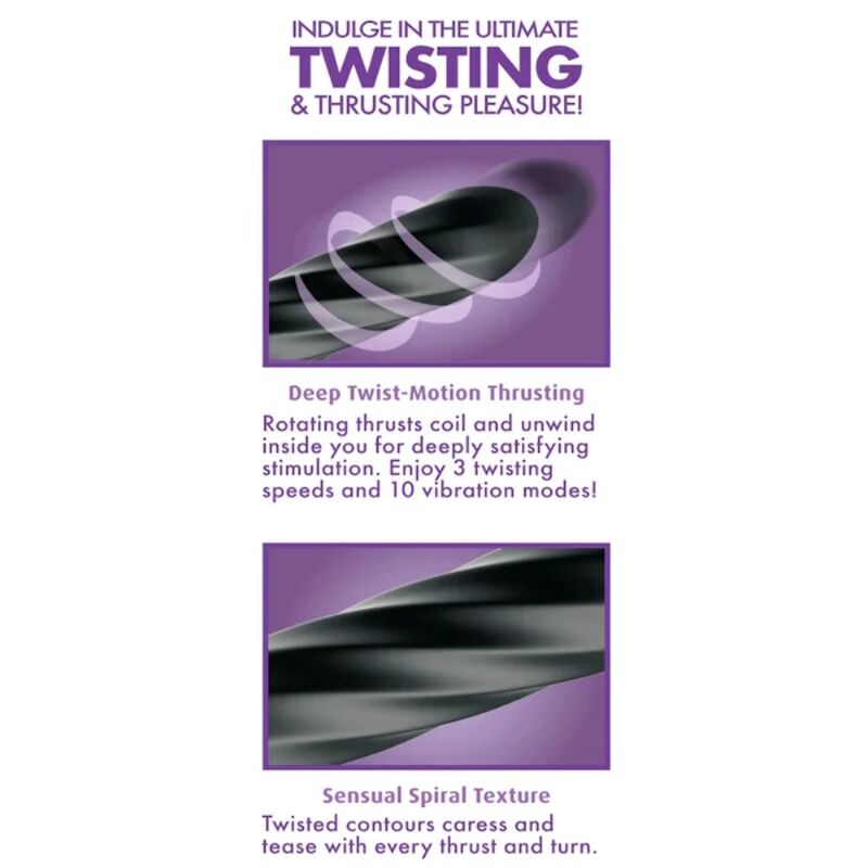 Stimulateur Anal Rotatif Twist Ecstasy Rechargeable - Anal Fantasy Elite