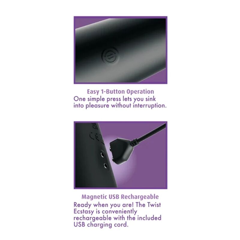 Stimulateur Anal Rotatif Twist Ecstasy Rechargeable - Anal Fantasy Elite