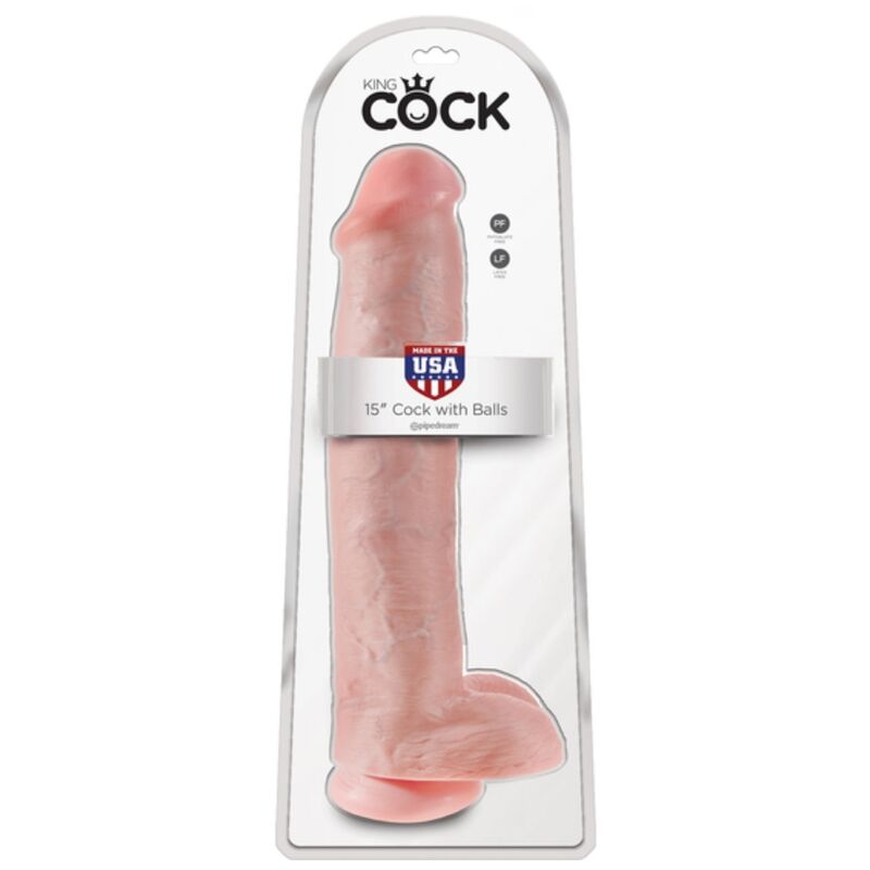 Gode Réaliste avec Testicules et Ventouse 38 cm - King Cock
