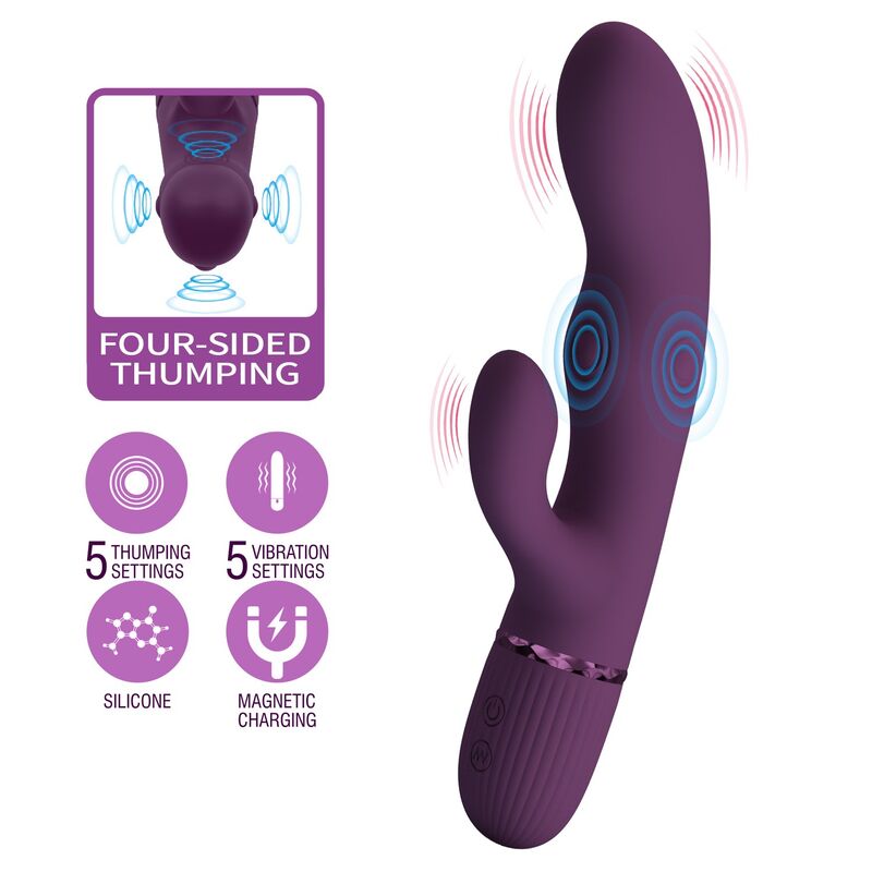 Vibromasseur Lapin Zach Rechargeable 5+5 Fonctions - Pretty Love