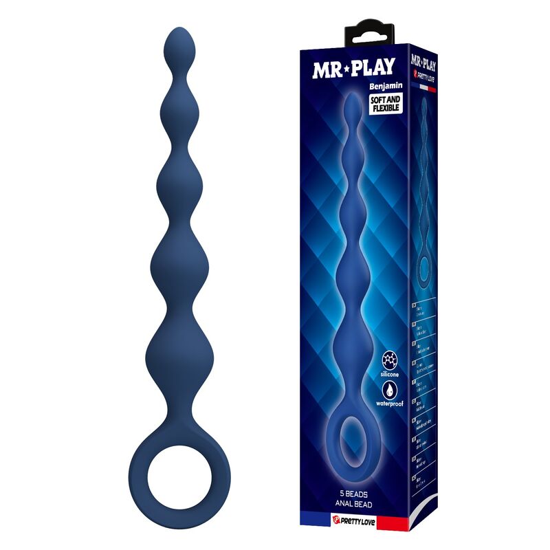 Perles Anales Silicone avec Plug Anal 20,4 cm - MR PLAY