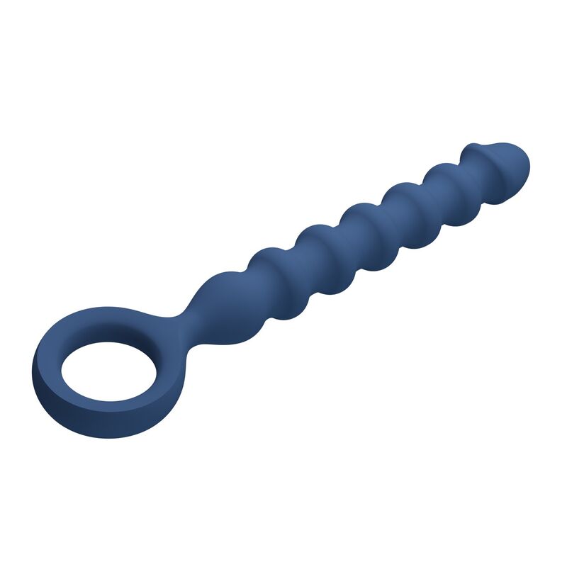 Perles Anales Silicone avec Plug Anal Bleu Ø3,4cm 28,5cm - MR PLAY
