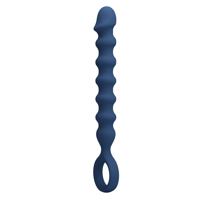 Perles Anales Silicone avec Plug Anal Bleu Ø3,4cm 28,5cm - MR PLAY