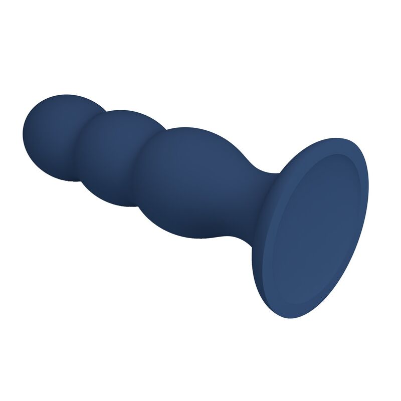 Plug Anal Billes Métalliques Ventouse Bleu - MR Play