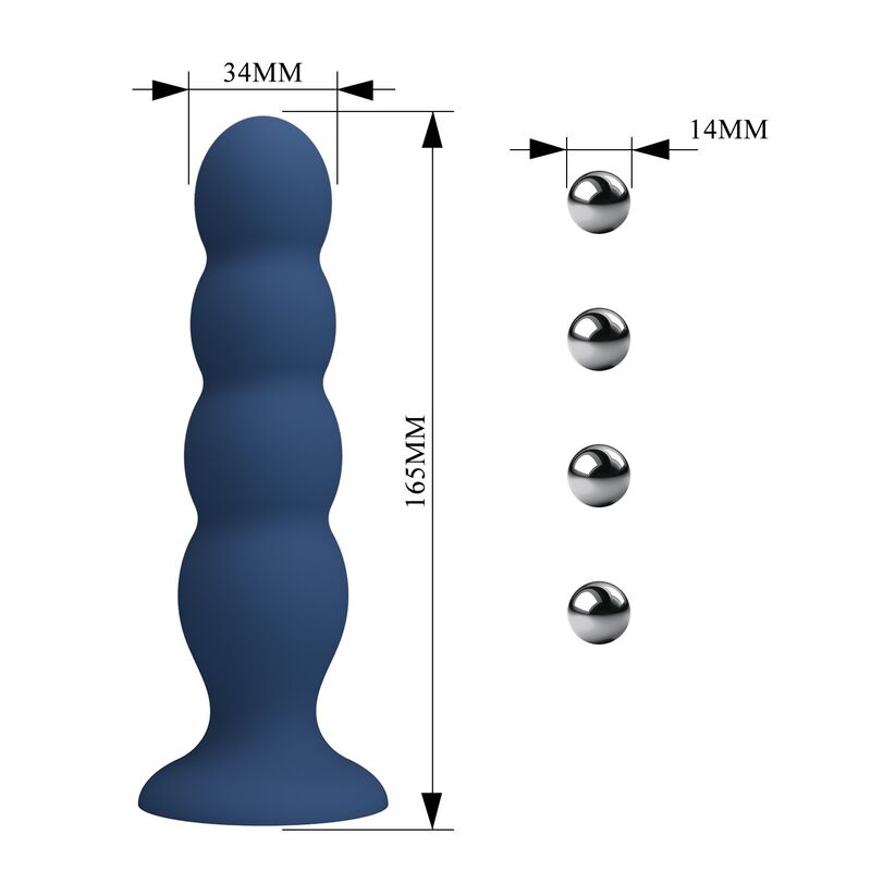 Plug Anal 4 Billes Métalliques Ventouse Bleu - MR PLAY